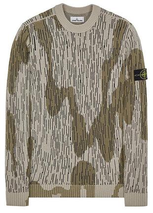 Stone island mixed yarn sweater rain camo