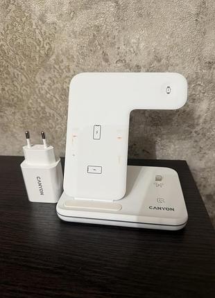 Бездротовий зарядний пристрій 3в1 apple watch air pods iphone