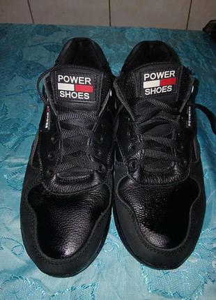 Чоловічі шкіряні кросівки power shoes style black.