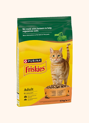 Сухий корм friskies (фріскіс) з куркою та овочами для котів 10кг