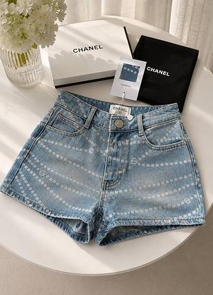 Шорти chanel джинсові принтовані стильні та гарні