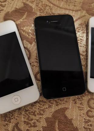 Дисплейні модулі в зборі з середньою рамкою (шасі) для iphone 4 (4g) — 3 шт. (запчастини / донори)