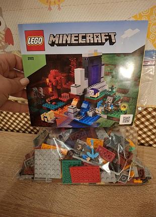 Конструктор lego 21172 minecraft «зруйнований портал»  б/у