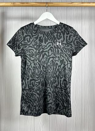 Under armour black gray printed шикарна спортивна футболка жіноча s