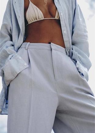 Брюки лляні zara зара