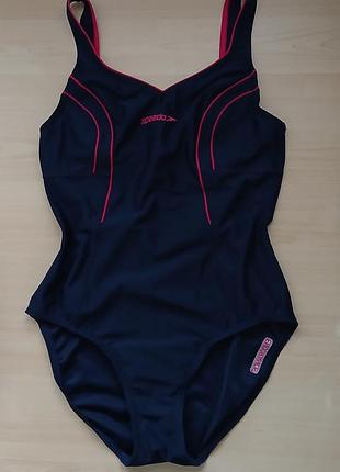 Жіночий спортивний купальник speedo endurance+ темно-синій, суцільний для басейну плавання злитий