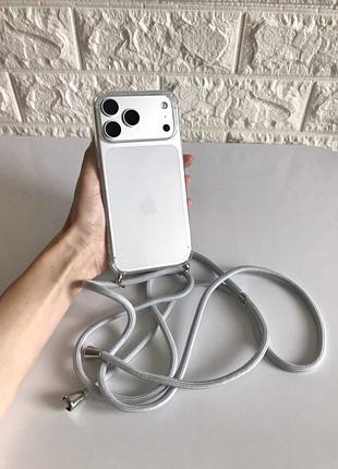 Прозорий чохол з ремінцем для iphone 17 pro max | tpu case зі шнурком