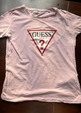 Оригінальна футболка guess рожева