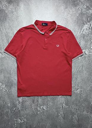 Vintage винтажная футболка поло fred perry фред перри big logo casual кэжуал size xl размер хл