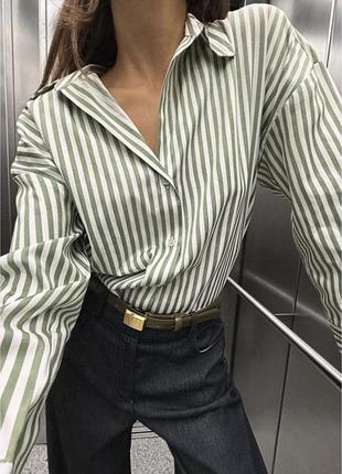 Сорочка в полоску zara, тренд 2026 , оригінал , розмір xs