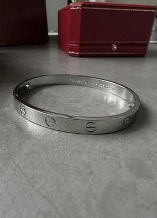 Браслет картье love 18k white gold bracelet 16
