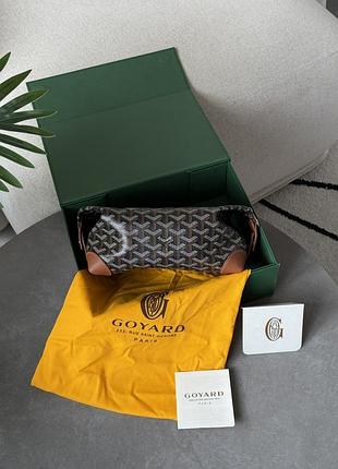 Сумка goyard boeing 25 toilet bag black/tan in goyardine canvas