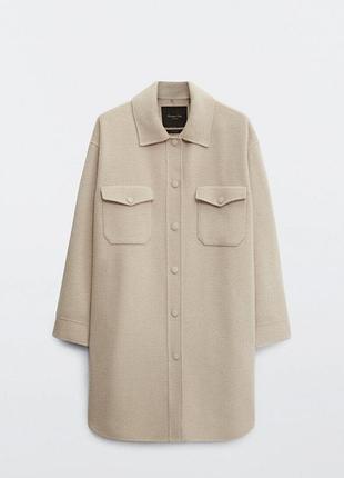 Шерстяное пальто на кнопках massimo dutti