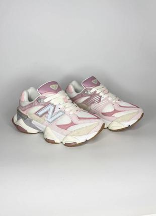 Женские кроссовки new balance 9060 • pink / cream / white / beige