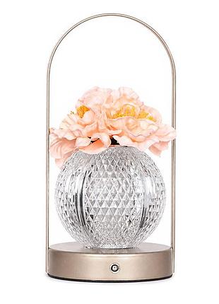 Настольная лампа led ночник lesko rose crystal knxstd01 peach светильник в виде букета роз в колбе 5шт
