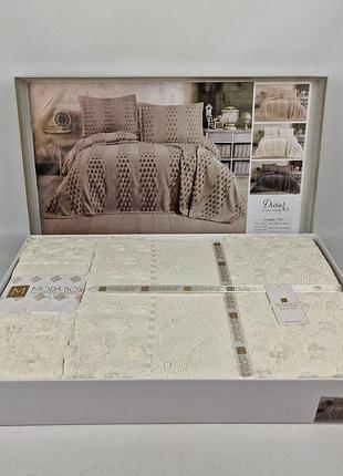Покривало moda box 240х260 з наволочками didar krem