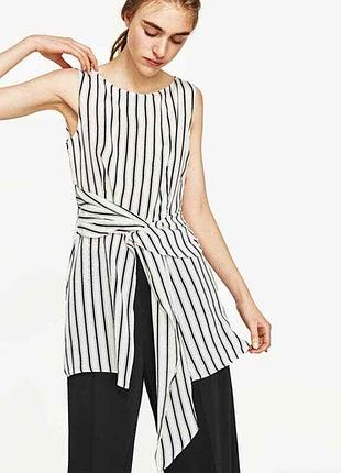 Блуза zara в смужку 💯 % cupro size m