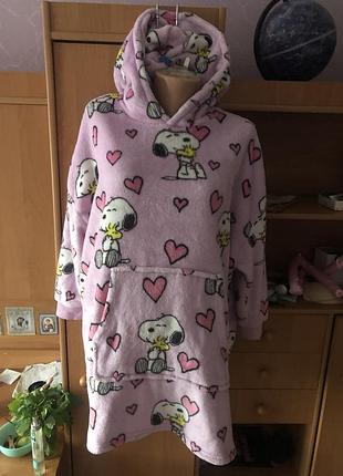 Меховушка, плюшева туника, кофта, худи, довга, 11-12 р 152 см, m&s.