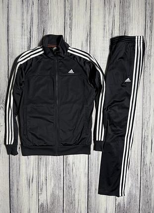 Adidas спортивный костюм оригинал чёрный размер s м
