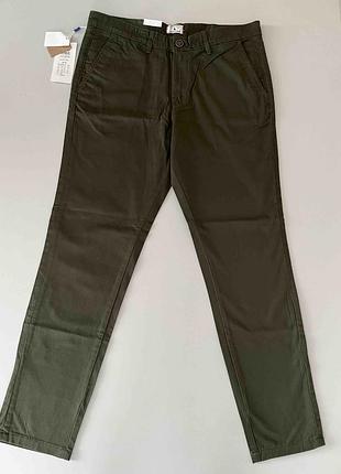 брендовые зеленые брюки jack &amp; jones jeans intelligence w33/l30 новые с бирками,цена 899гр.