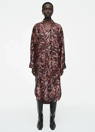 Сукня cos printed scarf-detail midi dress