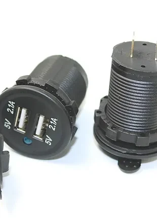 Врізна зарядка в авто usb 2.1+2.1а в прикурювач