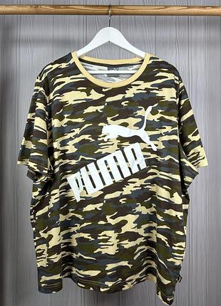 Puma camo big logo камуфляжна футболка з гарним дизайном розмір xxl