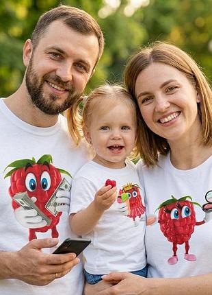 Фемелі лук комплект футболок малинка