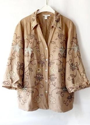 Шелк хлопок вышивка новая рубашка пиджак dressbarn
