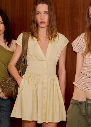 Сукня бавовняна приталена сарафан zara 4661/348/725