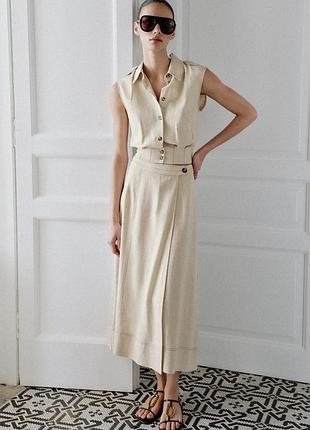 Лляна спідниця zara оригінал