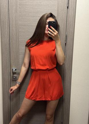 Комбінезон жіночий zara basic collection, xs, червоний