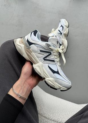 😍 кросівки жіночі new balance 9060 white/beige/dark blue
