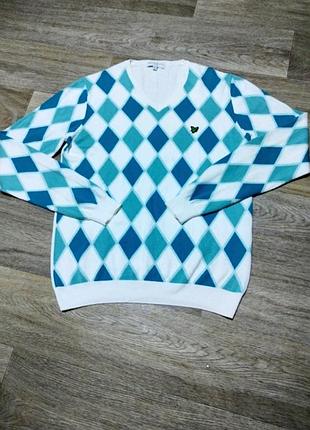 Чоловічий тонкий светр lyle&amp;scott, розмір l.