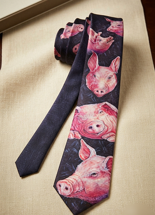 Вінтажна  краватка ralph marlin pig tie blaine heilman 1989  р