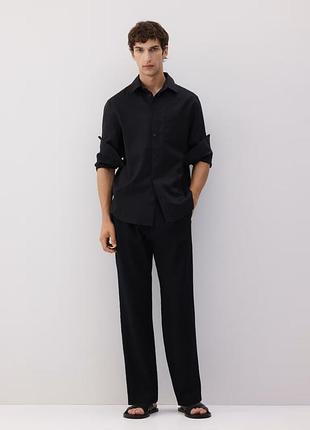 S h&amp;m новая фирменная мужская льняная рубашка на основе льна regular fit лен
