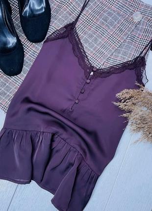 Новий літній топ h&m s топ з рюшами та мереживом топ в білизняному стилі