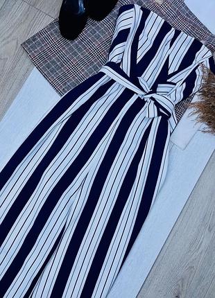 Новий вечірній комбінезон h&m m l комбінезон з брюками кюлотами літній корсетний комбінезон смугастий