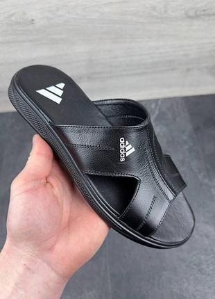 Чоловічі шкіряні шльопанці adidas