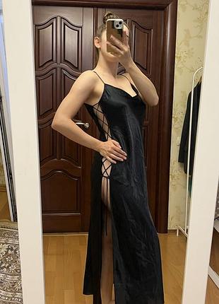 Чорна сукня комбінація в білизняному стилі від la senza. розмір м