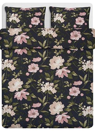 Комплект постільної білизни blekfryle    від ikea,  квіти, чорна