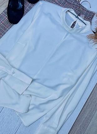 Нова літня блуза h&m l біла блуза класична пряма блуза на манжетах