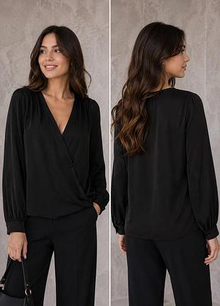 Блуза жіноча vero moda чорна сатинова блуза с