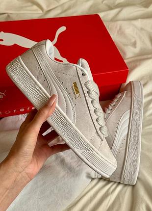 Стильні жіночі кросівки puma suede xl beige white