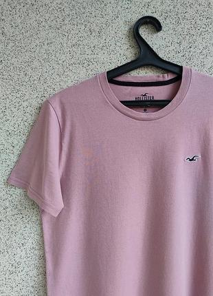 Футболка женская женщине hollister розового цвета хлопок 100% размер м