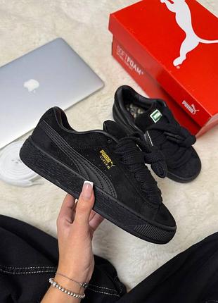 Стильные женские кроссовки puma suede xl black