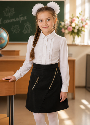 Юбка на девочку 7-8 лет из хлопка для школы.