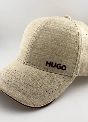 Кепка бейсболка hugo з натурального італійського льону (на липучці, тримає форму) чоловіча