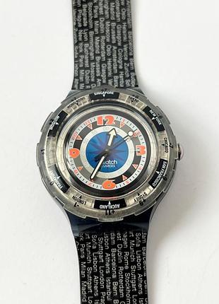 Swatch scuba 200 "black gondola" ( sdm100c), 1994 р. deutsche bank