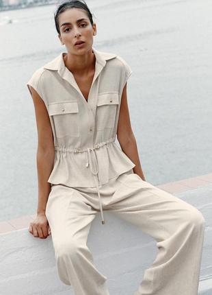Комбінезон із льону zara - xs, s більшомірить